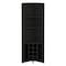 Tuhome Essential Corner Bar Cabinet, Three Shelves, Eight Built-in Wine Rack, Two Side Shelves, Black BLW7784 - alternate 4